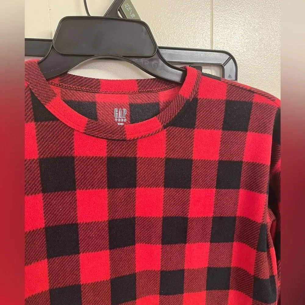 GAP Teen Buffalo Plaid Fleece Pajama Set 14/16